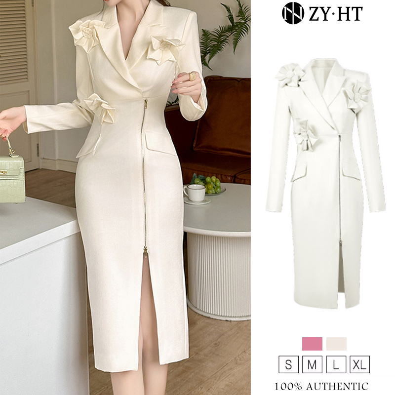 ZYHT EraVogue Váy nữ Váy hồng Bộ đồ trắng Váy công sở Váy cao cấp Áo khoác vest áo choàng vest váy P