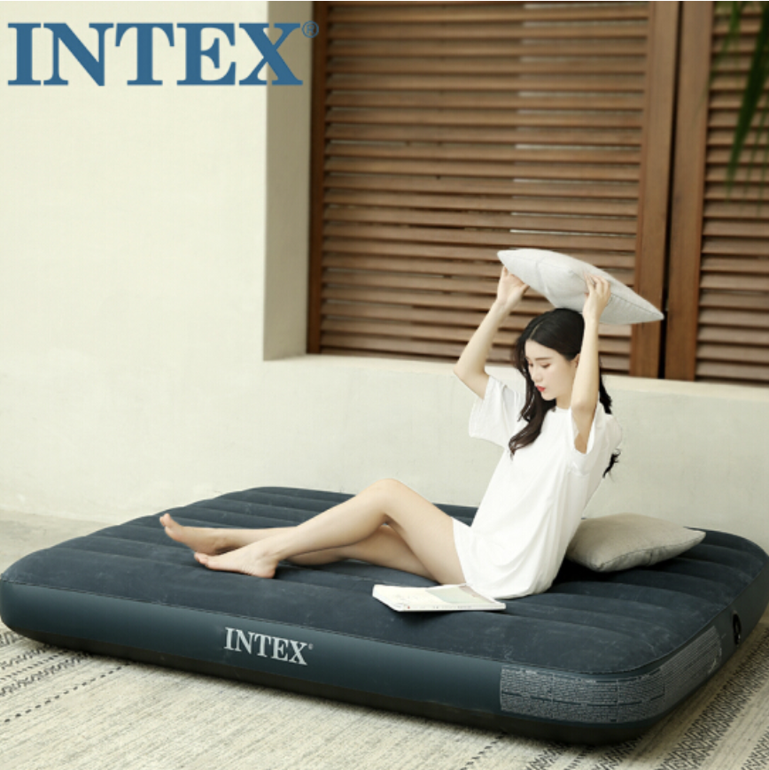 100%ของแท้ ! INTEX รุ่นใหม่! ที่นอนเป่าลม พร้อมปั๊มลมไฟฟ้า ขนาด 3.5 ฟุต/4.5 ฟุต/6 ฟุต ปั๊มใช้ทั้งบ้านและรถ ฟรี