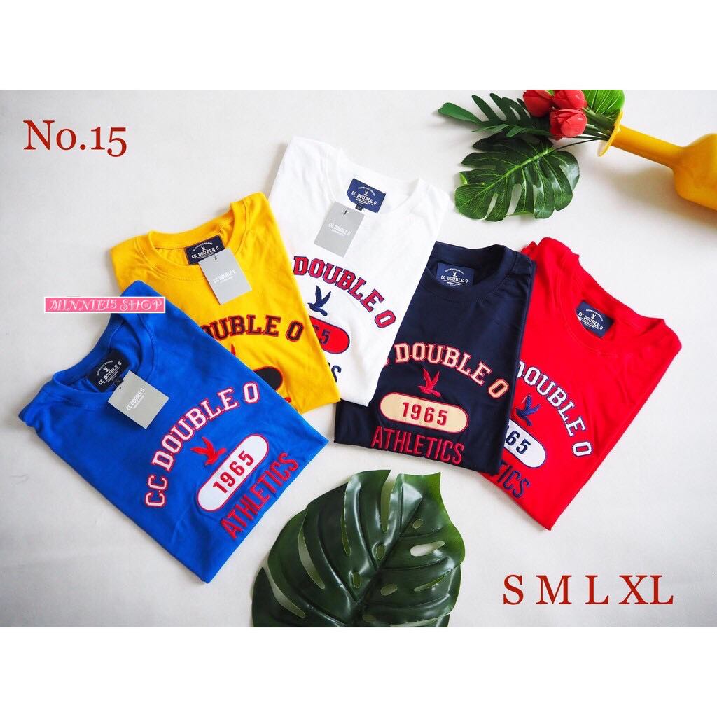 Ⓜ️เสื้อยืดแขนสั้น CC DOUBLE O : S , M , L , XL  (ผ้าคอตตอล100% ชายหญิง)NO.14