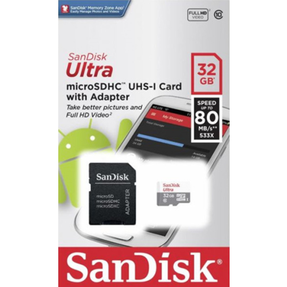Golden Lily mall เมมโมรี่การ์ด SanDisk รุ่น Ultra microSD UHS-I Card ความเร็ว 100MB/S ความจุ 64GB 32GB 128GB Class10 เมมโมรี่การ์ด แซนดิส ใส่แท็บเล็ต โทรศัพท์ กล้องวงจรปิด