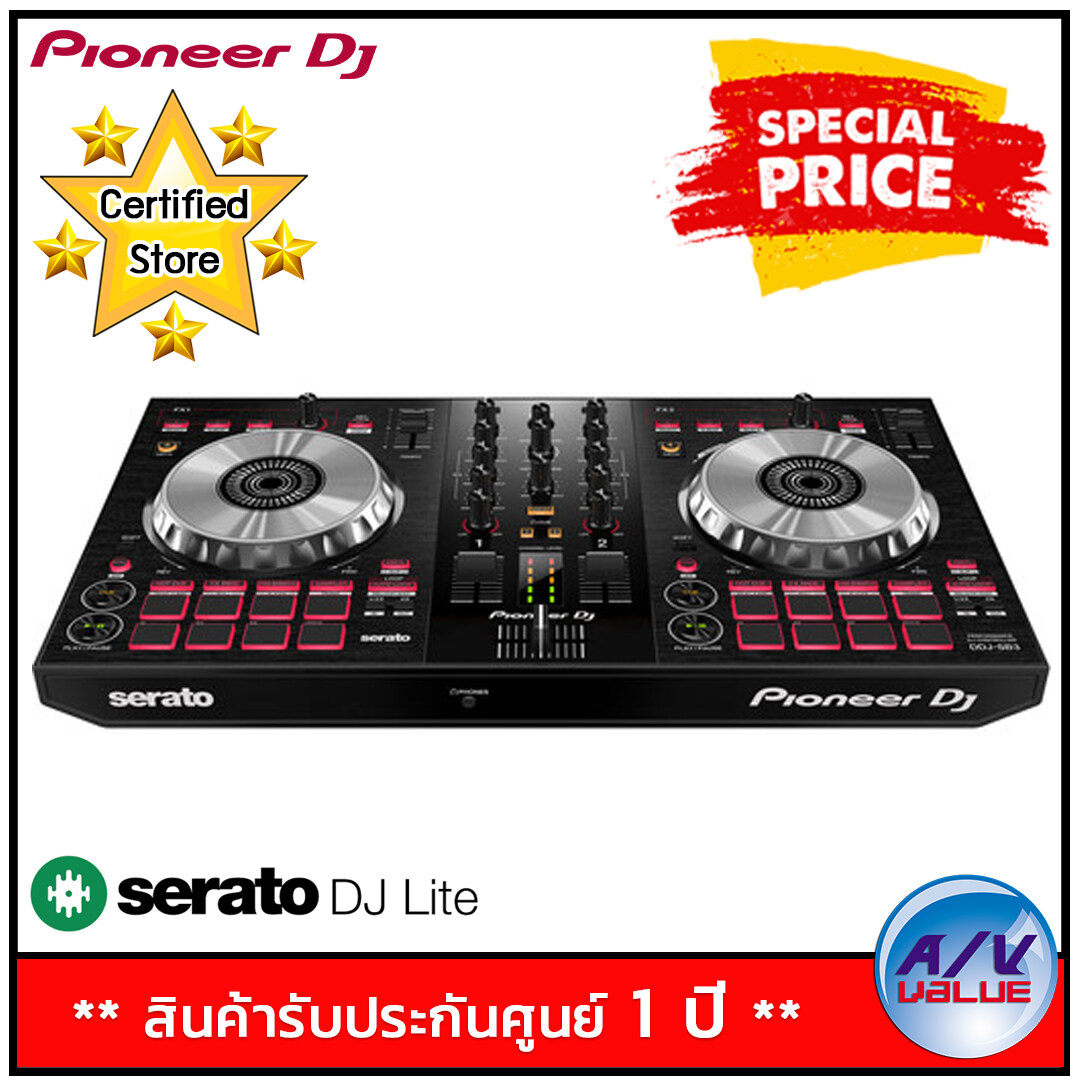 Pioneer DJ รุ่น DDJ-SB3 Portable 2-Channel Serato DJ Lite Controller * ลงทะเบียนรับของแถม Free ฟรี * By AV Value