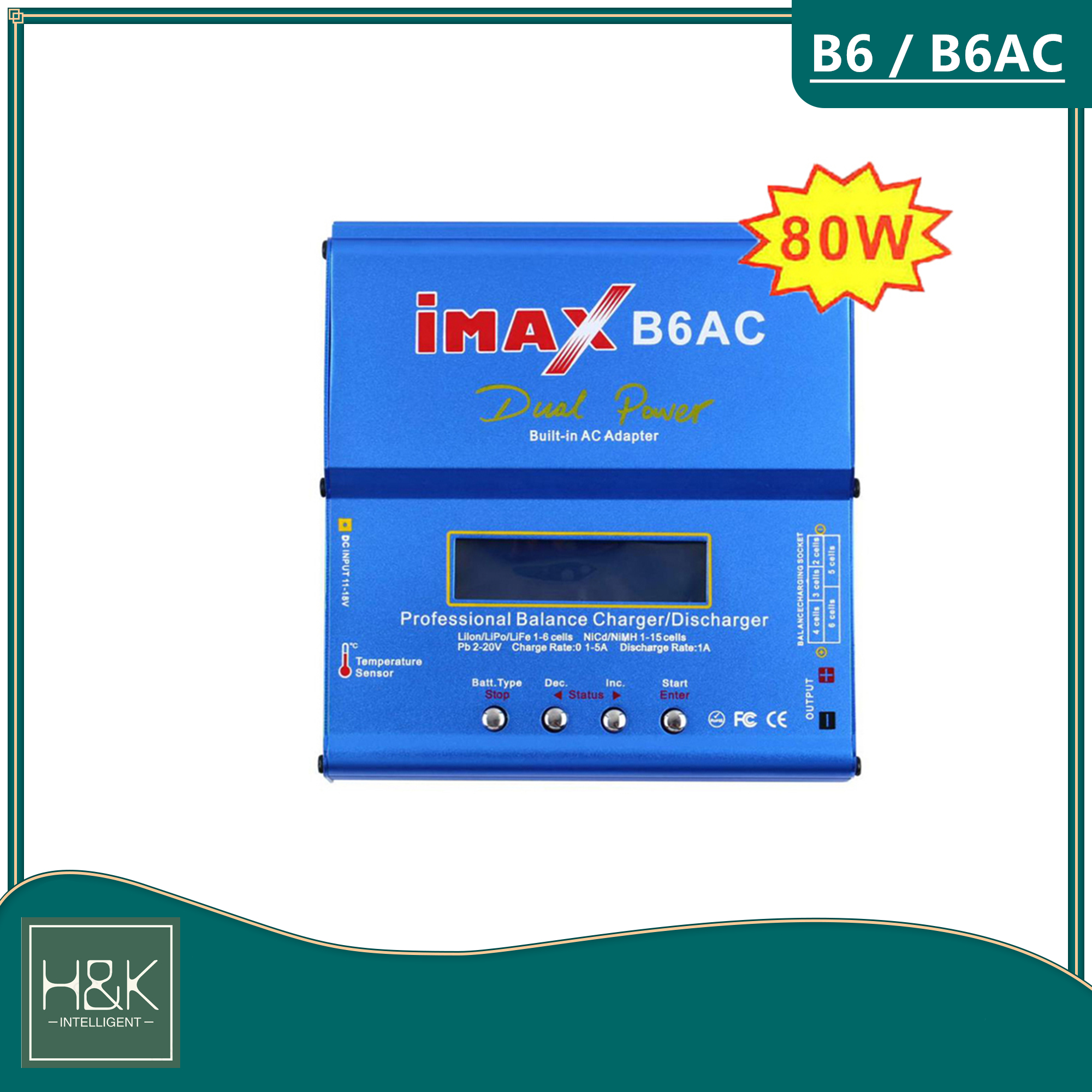 IMAX ( B6 / B6AC ) 80W 6A อะแดปเตอร์ชาร์จแบตเตอรี่ Lipo Nimh Li-Ion Ni-Cd ดิจิตอลสําหรับเครื่องบินบังคับวิทยุ ราคา 399 บาท*ส่งฟรี