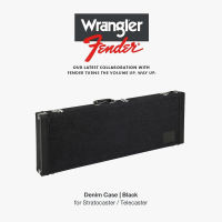 Fender® X Wrangler® Denim Guitar Case for Stratocaster / Telecaster เคสกีตาร์ไฟฟ้า ทรง Strat / Tele ลายผ้ายีนส์ Wrangler บุกำมะหยี่ด้านใน