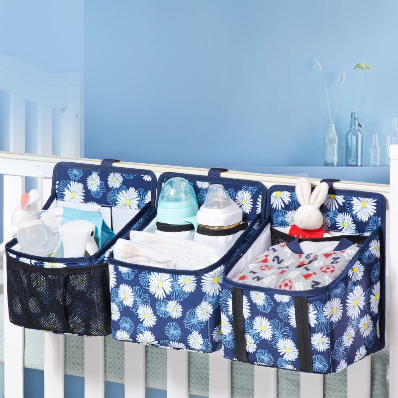 Sunveno Baby Bed Organizer Hanging Bags For Newborn Crib Diaper Storage Bags Baby Care Organizer Infant Bedding Nursing Bags ราคา 735 บาท*ส่งฟรี