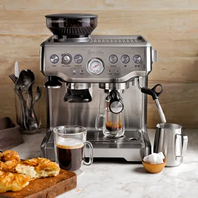 เครื่องชงกาแฟคุณภาพสูงจากออสเตรเลีย Breville รุ่น BES870 XL บดเมล็ดกาแฟและสกัดน้ำกาแฟได้ในเครื่องเดียว สามารถตั้งระดับน้ำได้ 2