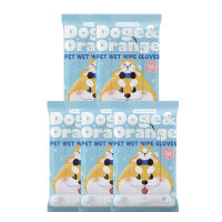 Doge&Orange ถุงมือเช็ดตัวสัตว์เลี้ยง ถุงมืออาบน้ำแมว สุนัข ขจัดกลิ่นตัว ปราศจากแอลกอฮอล์ ส่วนผสมจากธรรมชาติ PU165