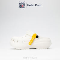 Hello Polo รองเท้า รองเท้าแตะมีรู ส้นตึก กันลื่น พื้นนิ่ม ลําลองระบายอากาศได้ดี ใส่แล้วสูง EVA นิ่มเหมือนเหยียบขี้HP8052