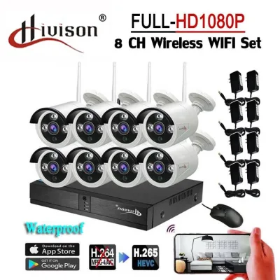 Wifi kit 8 ch กล้องชุดไร้สาย 8ตัว ชุดกล้องวงจรปิดWiFi camera set 8 CH Full HD 720P รุ่น 8ch SET 8ชุดกล้องวงจรปิดไร้สาย 8ตัว CCTV WiFi/Wireless Kit 1MP