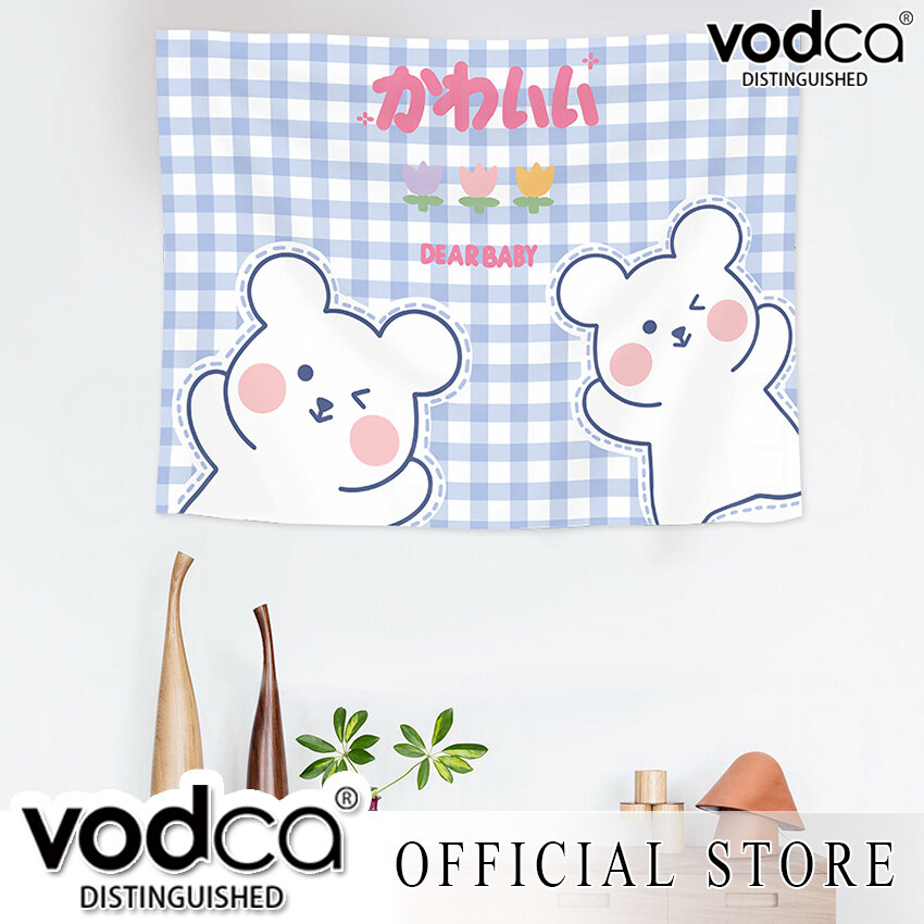 Vodca-ผ้าแขวนผนัง ผ้าแต่งห้อง ลายการ์ตูนน้องหมีน่ารัก สไตล์เกาหลี รุ่น TN-4830 CARTOON พร้อมส่งจากไทย