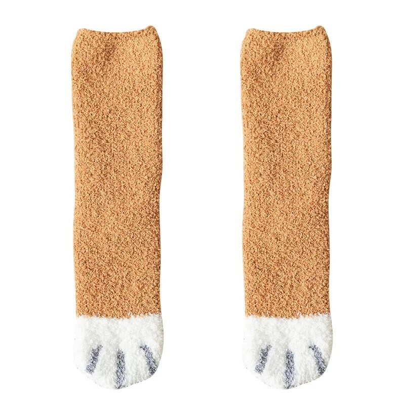 ?พร้อมส่ง? ถุงเท้าข้อยาว ถุงเท้ากันหนาว ​ ถุงเท้าข้อยาวลายอุ้งเท้าแมว ถุงเท้ากันหนาว