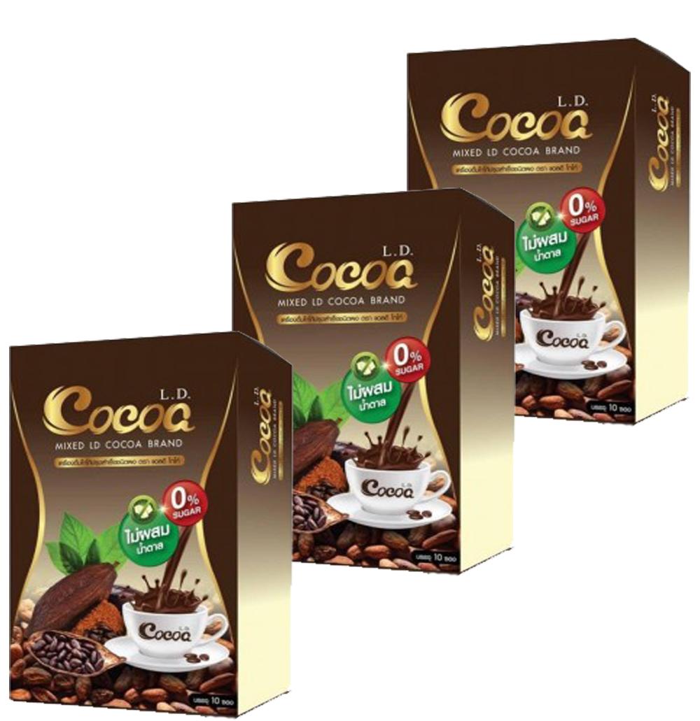 (3กล่อง) L.D. Cocoa แอลดี โกโก้ เครื่องดื่มโกโก้ (30ซอง)