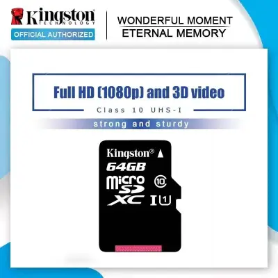Kingston Micro SD Card Memory Card Class10 การ์ดหน่วยความจำการ์ด 64GB carte sd memoria C10 Mini SD Card 64GB SDHC/SDXC TF Card UHS-I เมมโมรี่การ์ด ไมโครเอสดี การ์ด