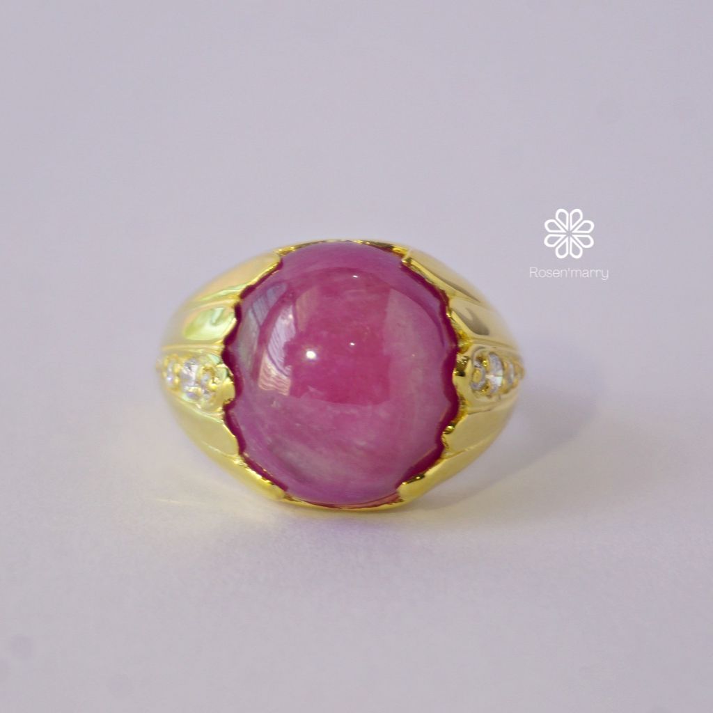 Natural Ruby 20.1 Cts Ring Sterling Silver925 With Gold Plated 9 US. ราคา 3,500 บาท*ส่งฟรี