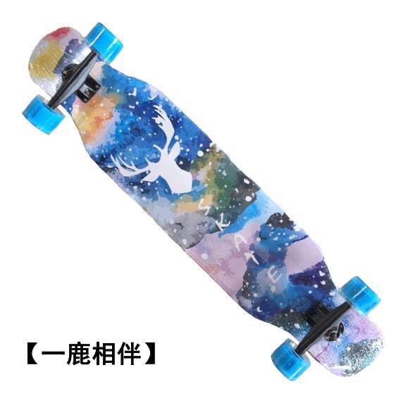 Dancing ผ่าน Freestyle สเก็ตบอร์ด Xtreme Cruiser Maple DROP Longboard สเก็ตบอร์ดครบชุด