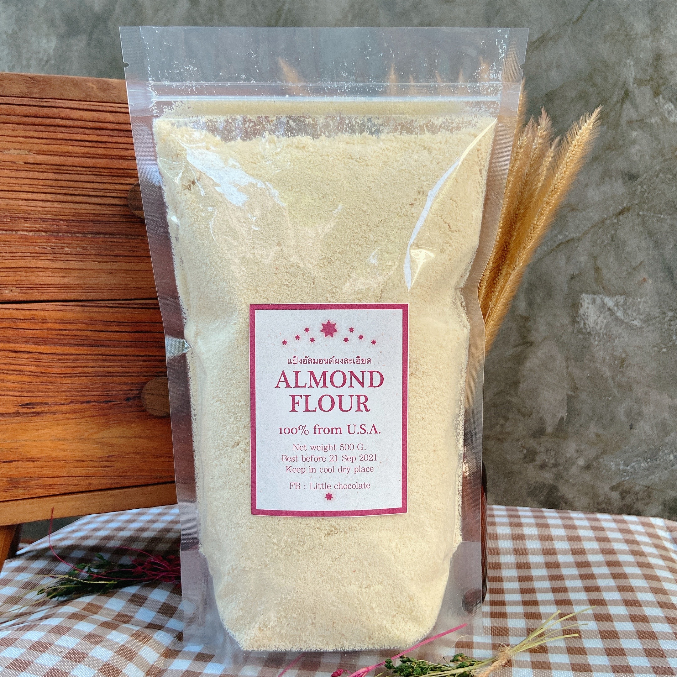 KETO แป้งอัลมอนด์ อัลมอนด์ป่นผงละเอียด ขนาด 500 กรัม USA Almond Flour Super fine