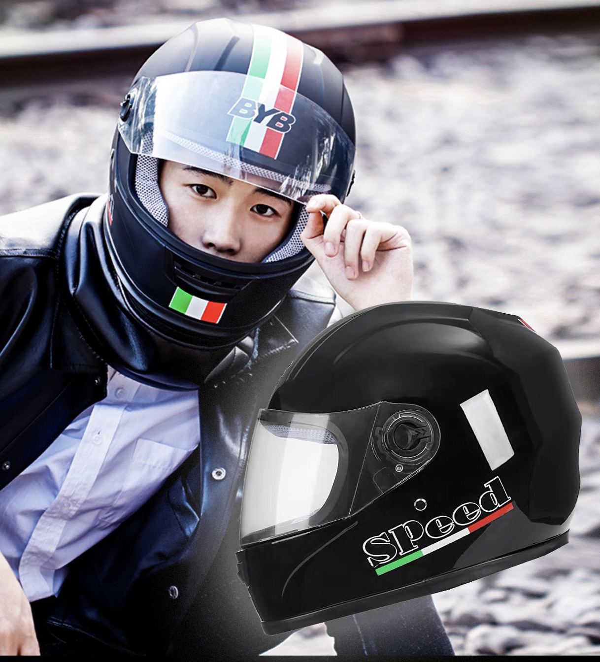 หมวกกันน็อค รถจักรยานยนต์ Motorcycle Helmet หมวกกันน็อคเต็มใบ มองชัด ปลอดภัย หมวกนิรภัย ทนต่อแรงกระแทก กันน้ำ จัดส่งฟรี โปรโมชั่น จำกัด เวล