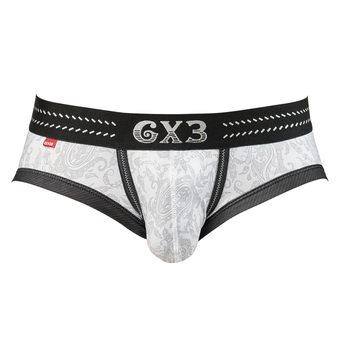 GX3 Men Underwear Western Paisley Brief - White
