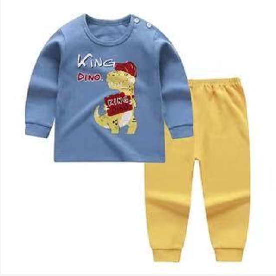 Babyonline(Y237)K2เช็ทชุดนอนผ้าฝ้ายนุ่มๆลายการ์ตูนน่ารักสำหรับเด็ก