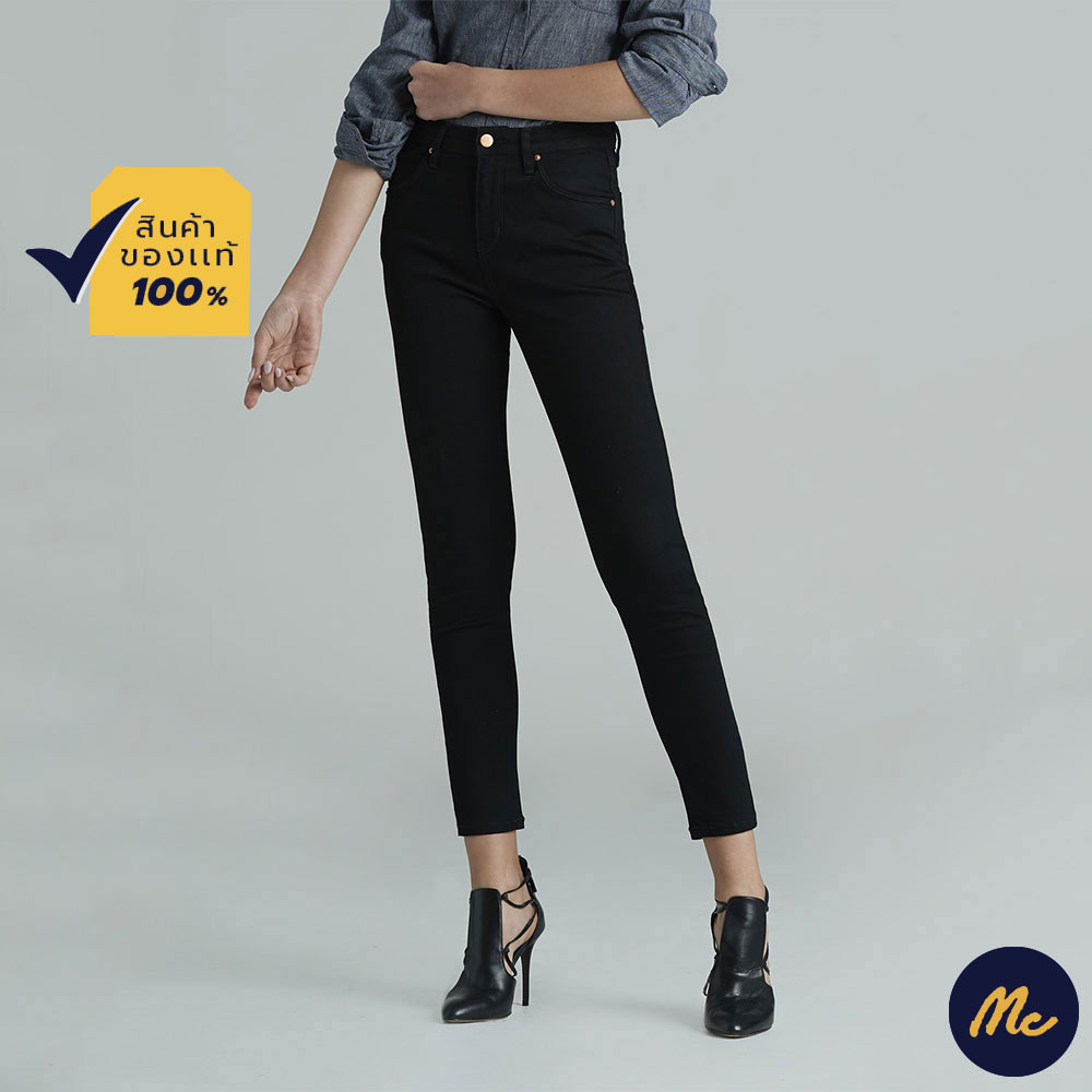 Mc Jeans กางเกงยีนส์ผู้หญิง กางเกงยีนส์ กางเกงยีนส์ขายาว ทรงขาเดฟ (Slim) Mc me สีดำ ทรงสวย ใส่สบาย MAMZ016 ราคา 1,946 บาท*ส่งฟรี