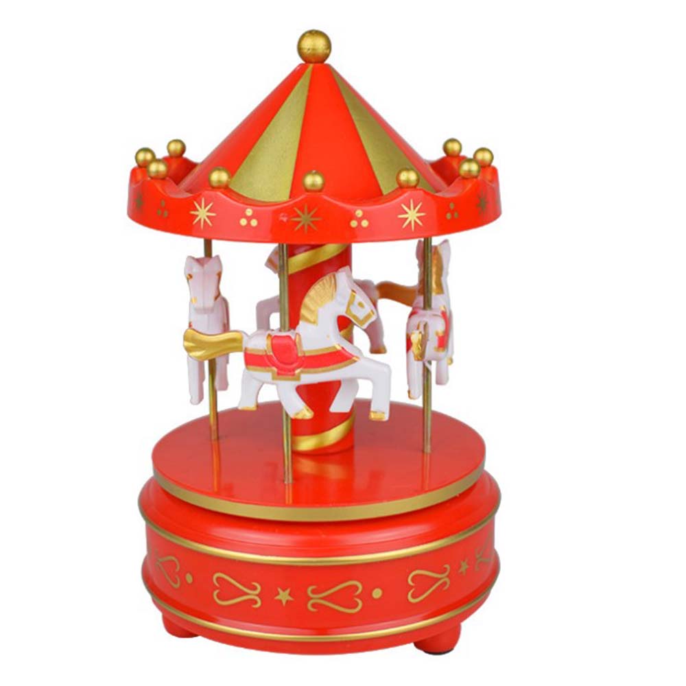 Merry-Go-Round Music Box เค้กการตกแต่งของขวัญวันเกิดเด็กใหม่ของเล่นไม้ตกแต่งสำหรับเทศกาลของขวัญวันเกิด