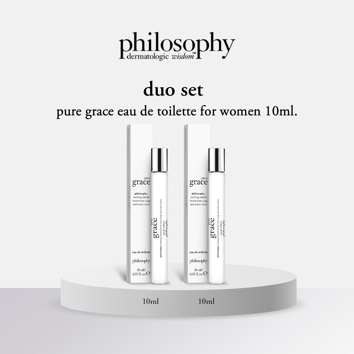 [Exclusive Set] น้ำหอม Philosophy Pure Grace Eau de Toilette Penspray for Women 10ml Duo Set น้ำหอมหัวสเปรย์ ขนาด 10 มิลลิลิตร ราคา 1,120 บาท*ส่งฟรี