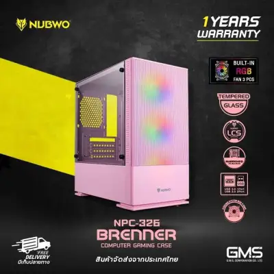 CASE (เคสเกมมิ่ง) NUBWO BRENNER NPC-326 Micro-ATX Gaming Case ไฟ RGB สวยๆ (3)
