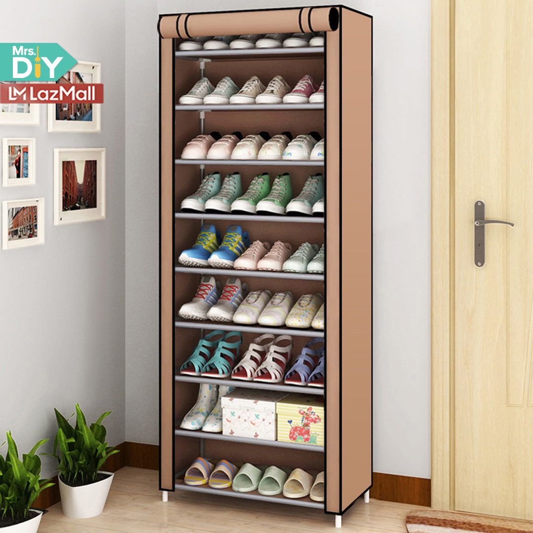 MRS.DIY ชั้นวางรองเท้า ตู้รองเท้าผ้าใบ กว้าง 60 cm 9 ชั้น ลายสีพื้น สะดวกในการใช้งาน ประกอบง่ายด้วยมือ ทนทาน ราคา 189 บาท*ส่งฟรี