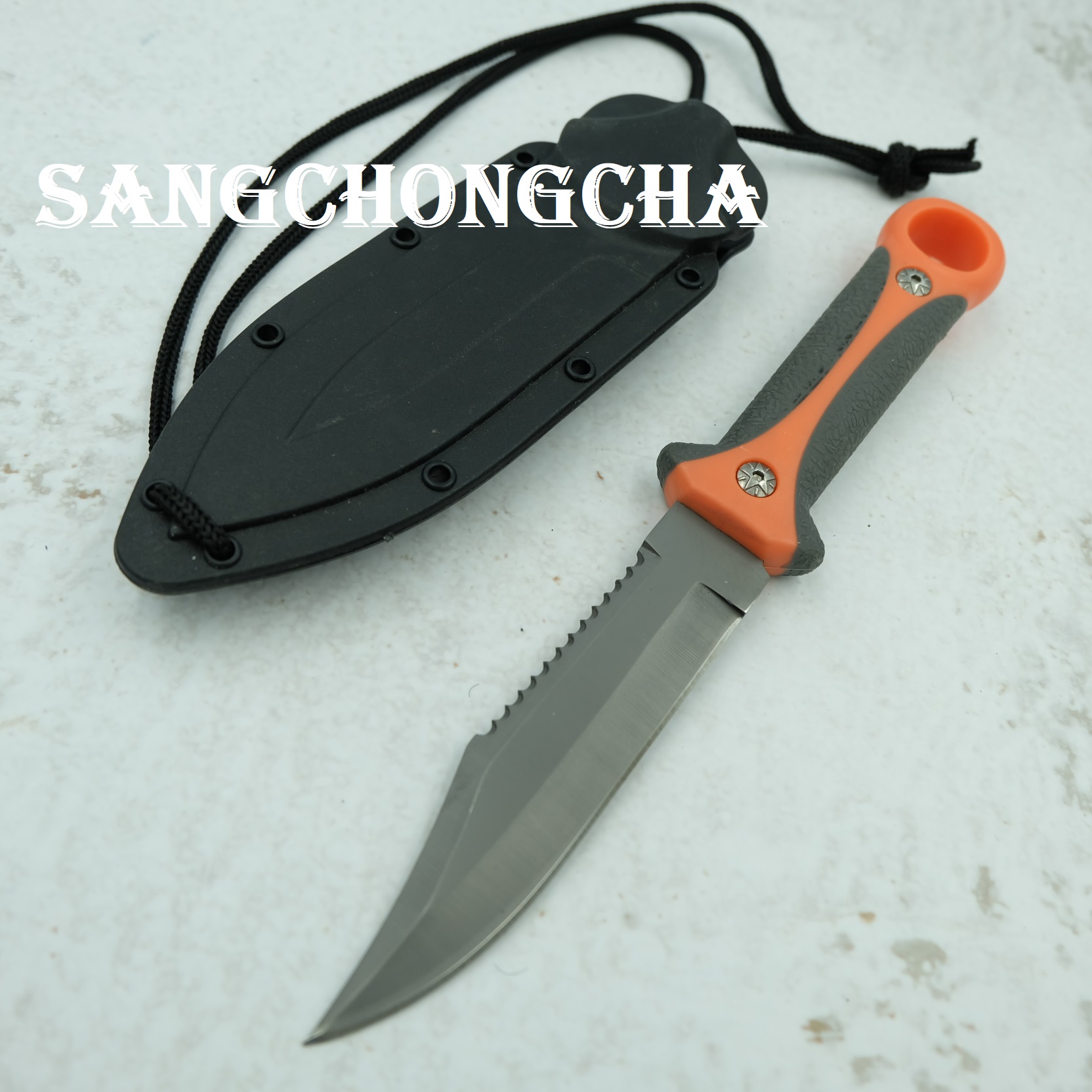 Sangchongcha มีดพกเดินป่า มีดดาบ มีดพกพา มีดเดินป่า มีดแคมป์ปิ้ง มีดใบตาย มีดดำน้ำ Paratroopers ยาว22.00ซม. มาพร้อมปลอกพลาสติกแข็งทนทาน FX004-NORMAL and CURVE... Fixed blade knife