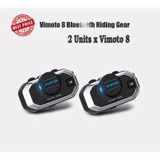 2 ชิ้น Vimoto V8 บูลทูธติดหมวกกันน็อค เสียงอังกฤษ Vimoto V8 Helmet Bluetooth Headset microphone Intercom