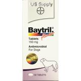Baytril 150 mg. (50 เม็ด) ไบทริลชนิดเม็ด สำหรับสุนัข-แมว รสเนื้อ