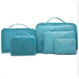 fashion กระเป๋าจัดระเบียบเสื้อผ้า สำหรับเดินทาง เซ็ท 6 ชิ้น Organizing Bag Set 6 PCS Travel Bag Luggage(Navy/สีน้ำเงิน)