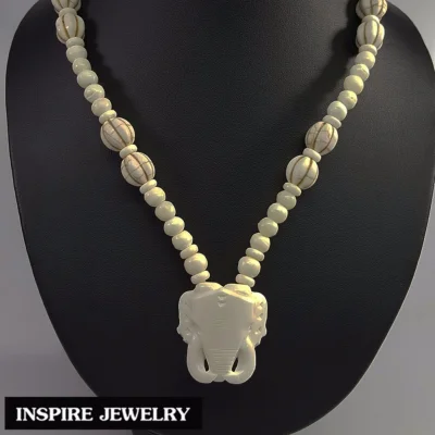 Inspire Jewelry , Bones of elephants as elephant Necklace for lucky and wealthy