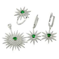 Parichat Jewelry ชุดเซ็ทเครื่องประดับเงินแท้ 92.5% ประดับเพชรสวิส CZ เกรดเอ แหวนไซส์ 54 จี้ ต่างหู หนักรวม 16.42 กรัม
