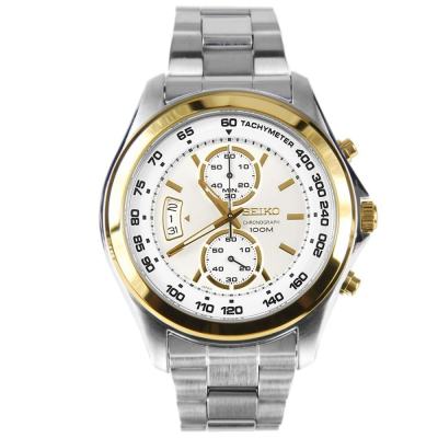 SEIKO Chronograph Men's watch  Silver/White Stainless Strap รุ่น SNN256P1