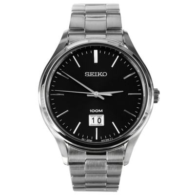 ดูภาพ Seiko Classic Mens Dress Watch Black/Silver Stainless Strap SUR023P1 เพิ่มเติม Seiko Classic Mens Dress Watch Black/Silver Stainless Strap SUR023P1