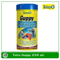 Tetra Guppy อาหารชนิดแผ่น สำหรับปลาหางนกยูง ปลาคิลลี่ และปลาออกลูกเป็นตัว ขนาด 250 ml.