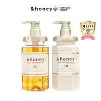 [DEEP MOIST 2 STEPS] &HONEY DEEP MOIST SHAMPOO 440ML + TREATMENT 445G [EXP.08/27] (แชมพู+ทรีทเม้นท์ดูแลผมแห้งเสีย)