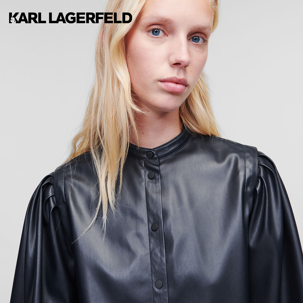 KARL LAGERFELD - FAUX-LEATHER SHIRT 226W1600 เสื้อเชิ้ต ราคา 4,650 บาท*ส่งฟรี