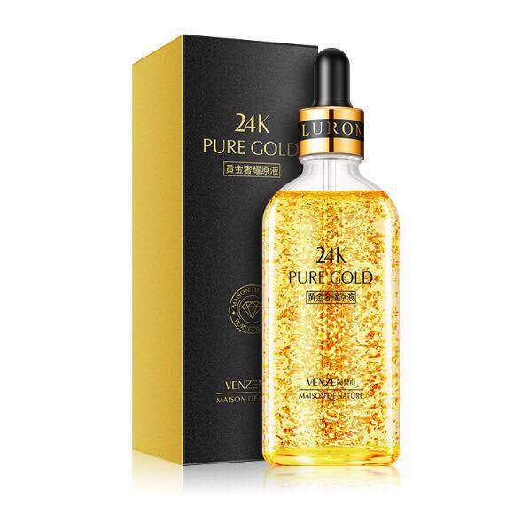 เซรั่มเพียวโกลด์  VEZE 24K PURE GOLD SERUM 100ml. เซรั่มทองคำบริสุทธิ์ 24k หน้าเนียนกระจ่างใส ด้วยคุณค่าจากทองคำ แพคเกจใหม่