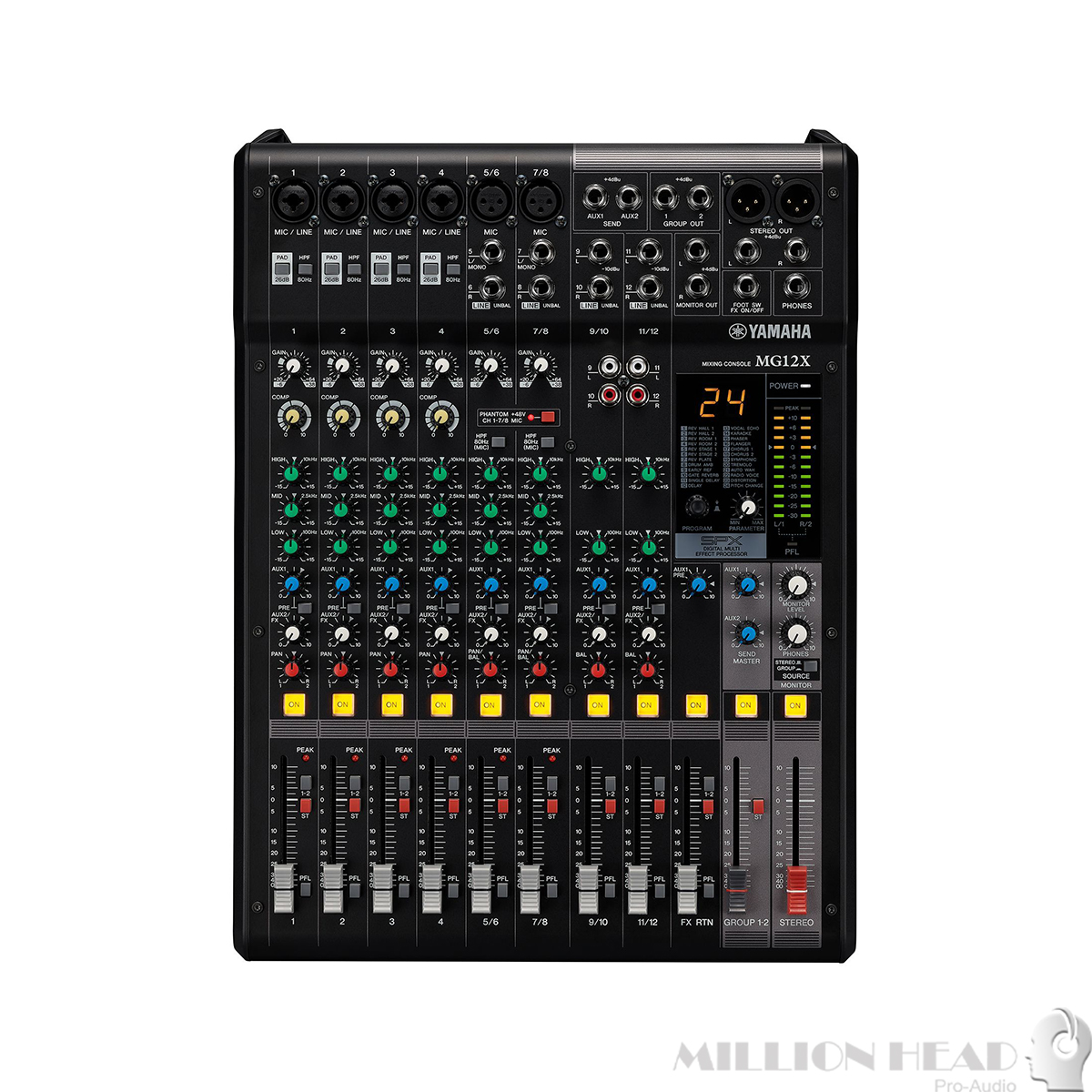 มิกซ์เซอร์ YAMAHA รุ่น MG12X CV มิกเซอร์แบบอนาล็อครุ่นล่าสุดจาก YAMAHA ผลิตขึ้นมาสำหรับงานแสดงสดโดยเน้นในเรื่องของ Effect เสียงร้อง เสียงพูด ราคา 8,000 บาท*ส่งฟรี