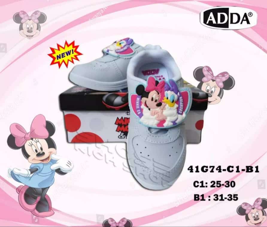 ADDA รองเท้านักเรียน รองเท้านักเรียนอนุบาล รองเท้านักเรียนหญิง รองเท้านักเรียนเด็กผู้หญิง รองเท้าพละ Micky Mouse  รองเท้านักเรียนเด็กผู้หญิง สีขาว รุ่น 41G74 รุ่นใหม่ล่าสุด Sale ลดราคาพิเศษ