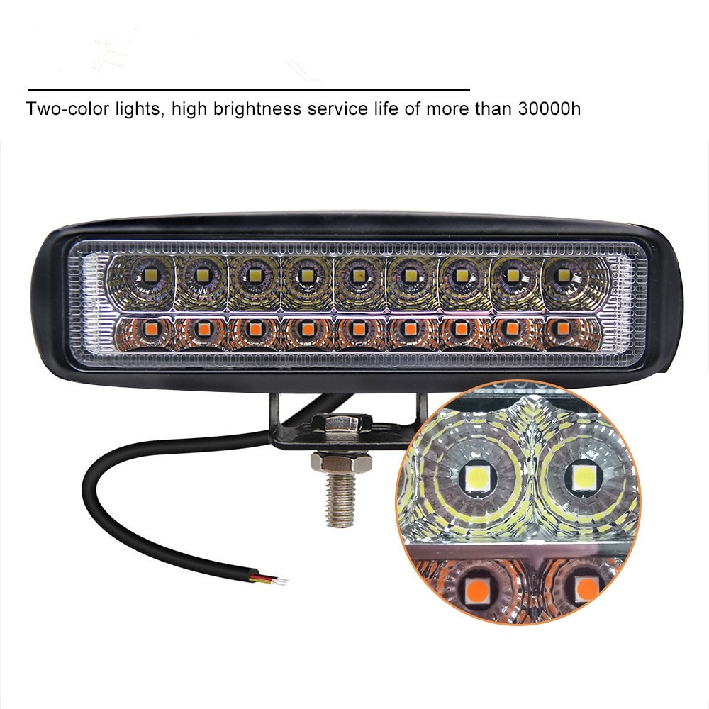 X2 เเพ็คคู่ สุดคุ้ม !! LED Two Colors 18W 12-24V ไฟสปอร์ตไลท์ ไฟหน้ารถ ไฟท้าย สว่างมาก 18 วัตต์ รุ่น 2 แสง สามารถเปิดปิด แสงwhite และ warm ในตัวเดียวกัน