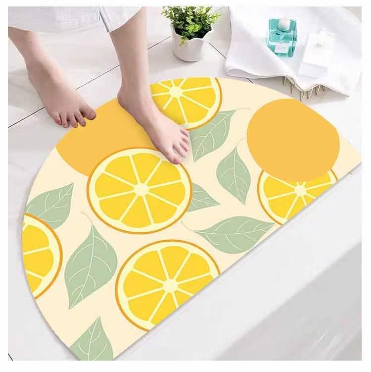 พรมเช็ดเท้า ครึ่งวงกลมขนาด 80*40cm. พรมปูพื้น ซับน้ำได้ดี ด้านล่างเป็นยางกันลื่น พรมห้องครัว พรมห้องนอน พรมหน้าประตู
