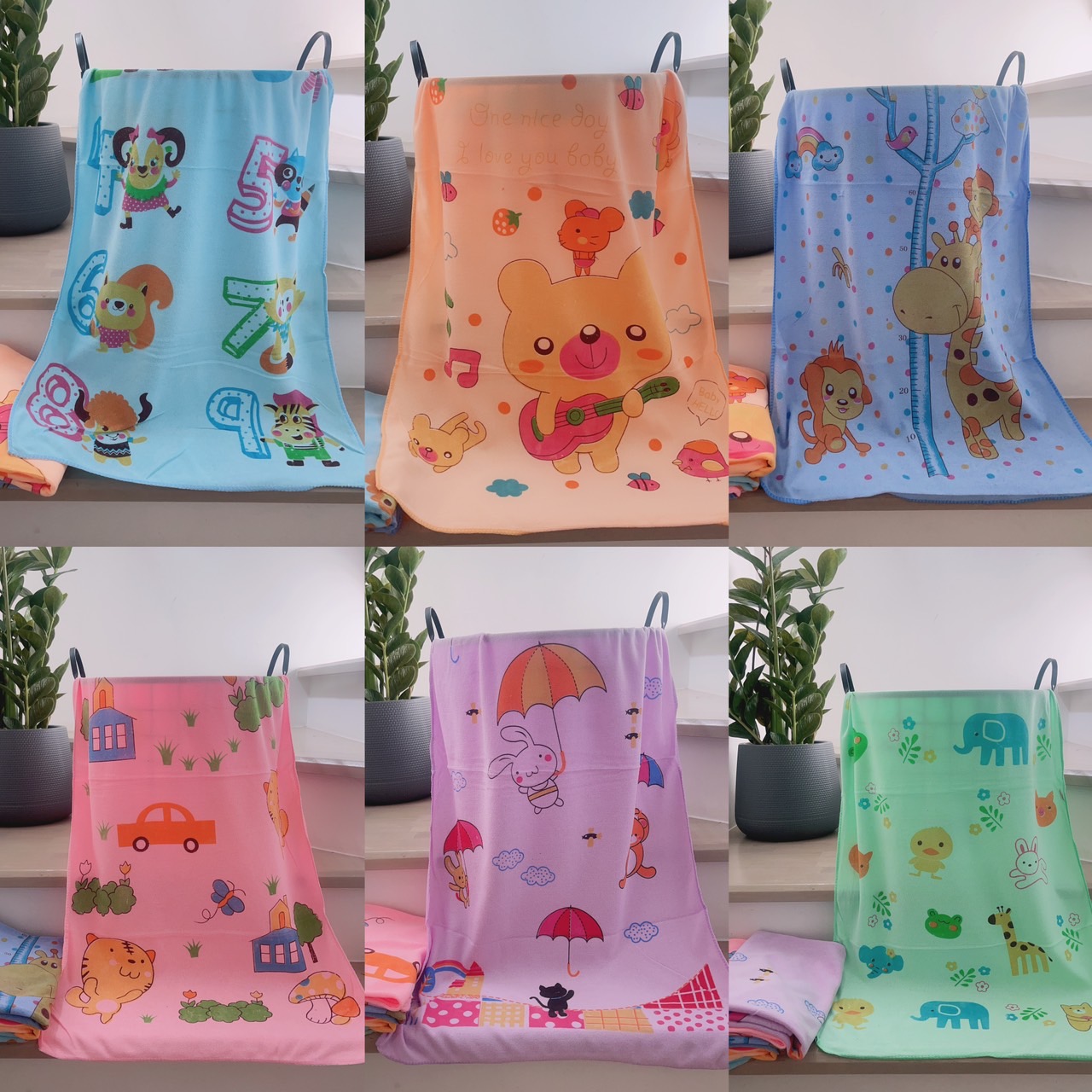 ผ้าขนหนูสำหรับเด็ก “เนื้อผ้านาโน” ผ้าเช็ดตัวเด็ก รุ่นสีหวานเข้ม ขนาด 60x120 cm (1/3ผืน) เนื้อผ้านุ่ม ไม่เป็นขุย แห้งเร็ว เหมาะสำหรับเด็ก พร้อมส่ง