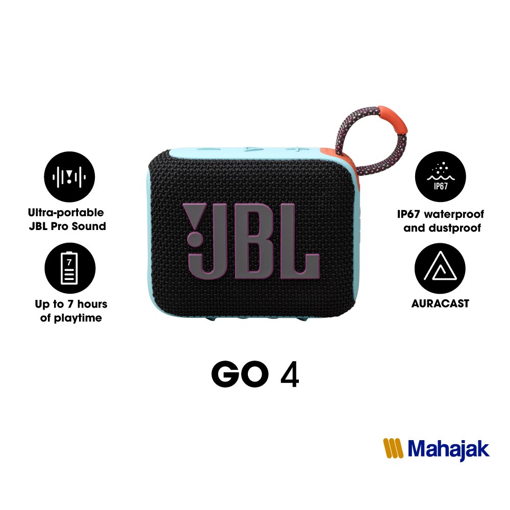 Jbl Go 4 Is a Compact, Portable Bluetooth Speaker. Waterproof and Dustproof, Ip67 Rating, Plays Music for up to 7 Hours.