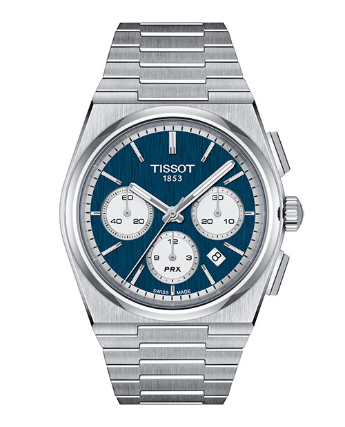 Tissot PRX Automatic Chronograph ทิสโซต์ พีอาร์เอ็กซ์ T1374271104100 สีน้ำเงิน เทา นาฬิกาผู้ชาย ราคา 70,400 บาท*ส่งฟรี