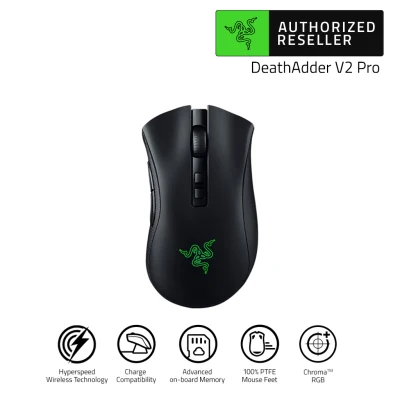 Razer DeathAdder V2 Pro Wireless gaming mouse with best-in-class ergonomics Focus+20,000DPI Optical Sensor