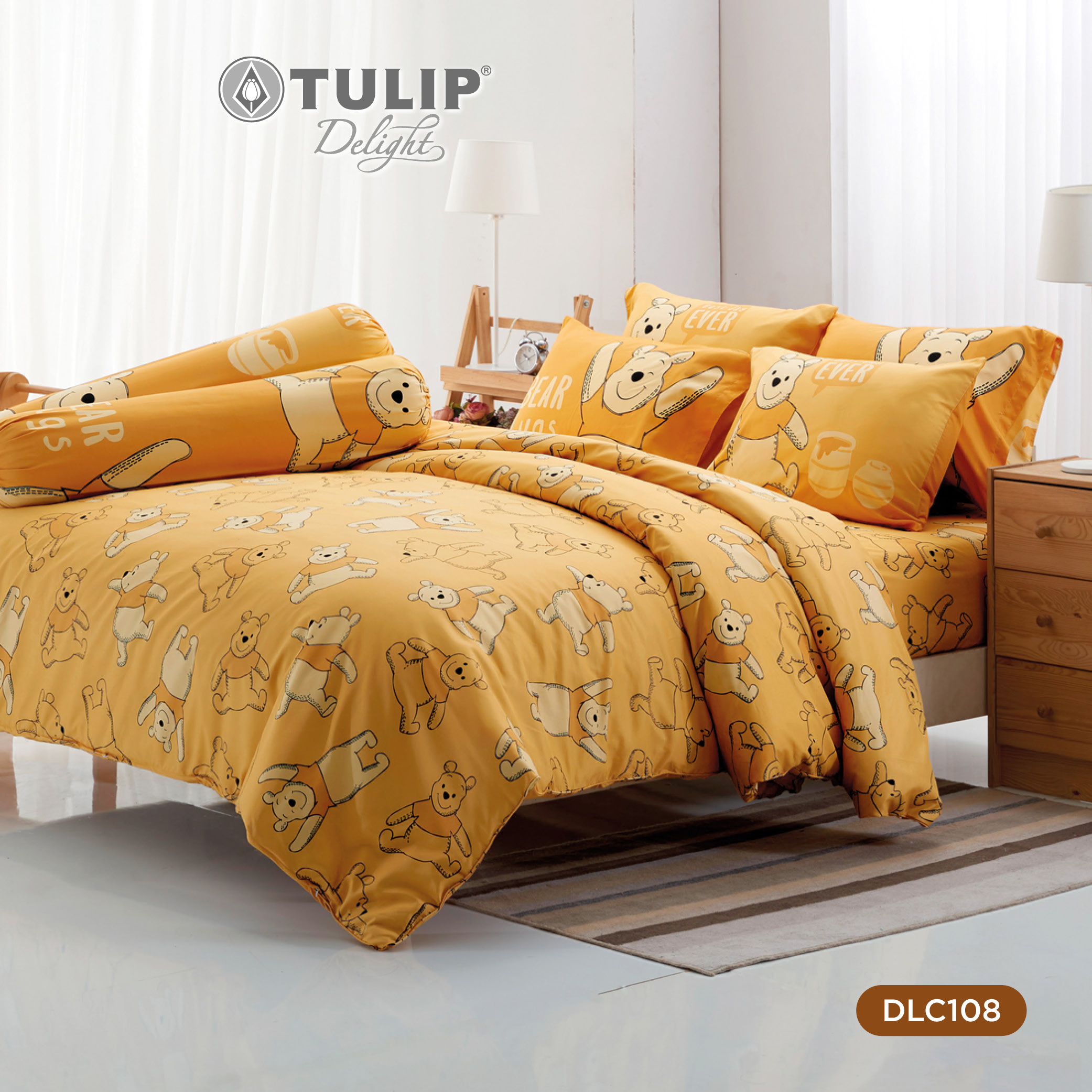 (New) TULIP Delight หมีพูห์ DLC108 ลิขสิทธิ์แท้ Disney Pooh ชุดผ้าปูที่นอน ผ้าห่ม ผ้านวม พิมพ์ลายการ์ตูน ราคา 900 บาท*ส่งฟรี