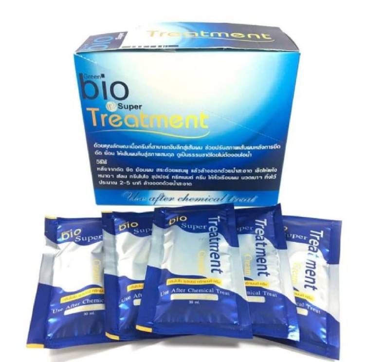 ( ยกกล่อง ) Bio treatment กรีน ไบโอทรีทเม้นท์ / top secret keratin hair spa / ดีท๊อกซ์ ทรีทเม้นท์ มาร์ค ไบโอวูเมน Biowoman Detox MASK 30ml. 1กล่อง Bio Woman