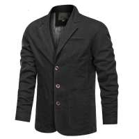 Tucano เสื้อสูทสำหรับผู้ชาย เสื้อสูทธุรกิจ Lapel Slim Button Jacket